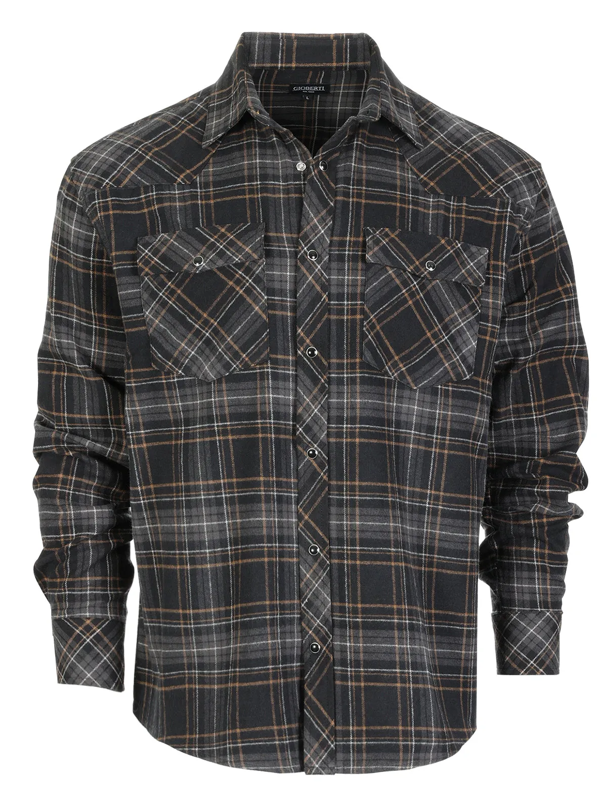 Men's Flannel Plaid Shirt w/ Snaps