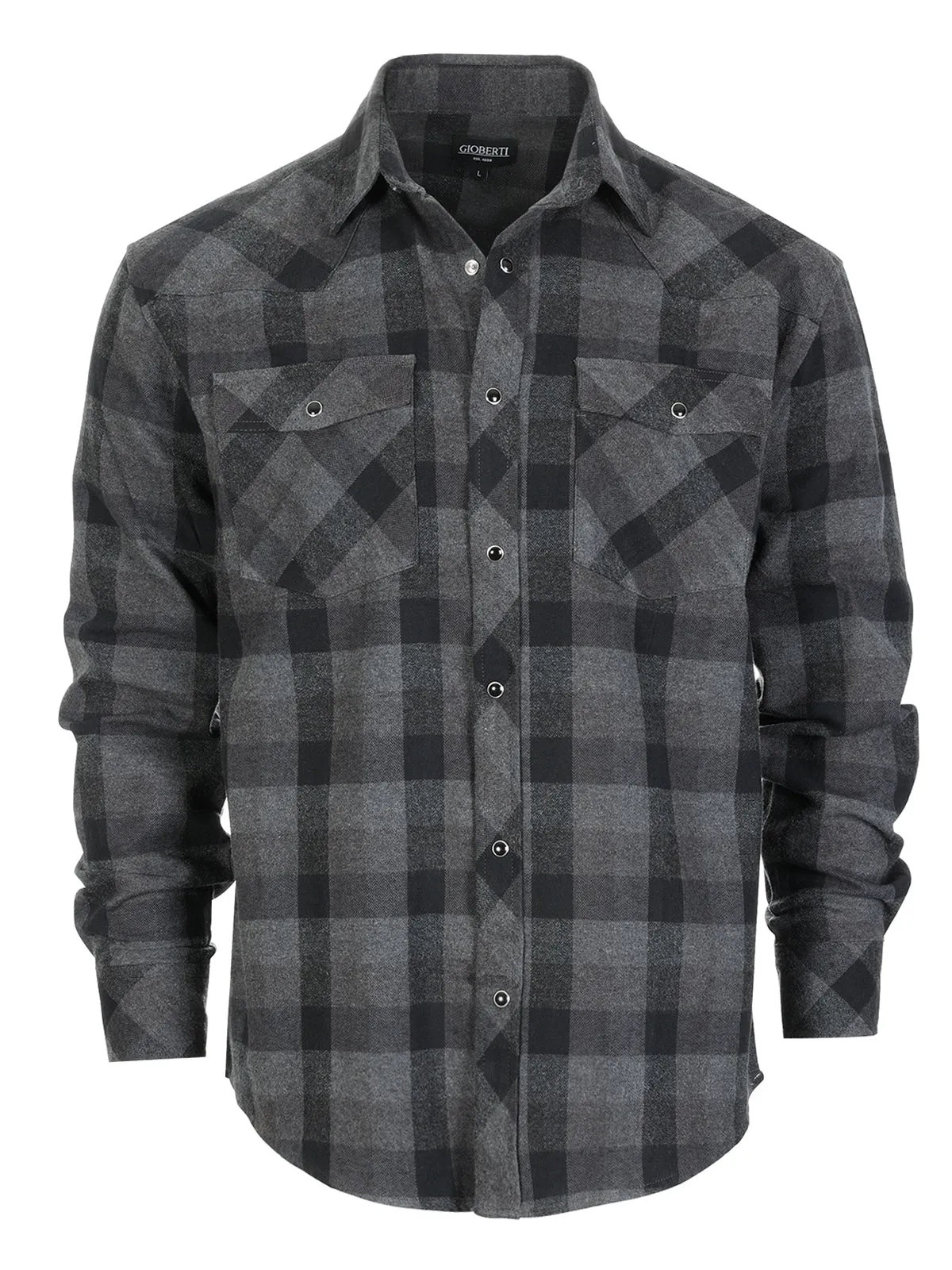 Men's Flannel Plaid Shirt w/ Snaps