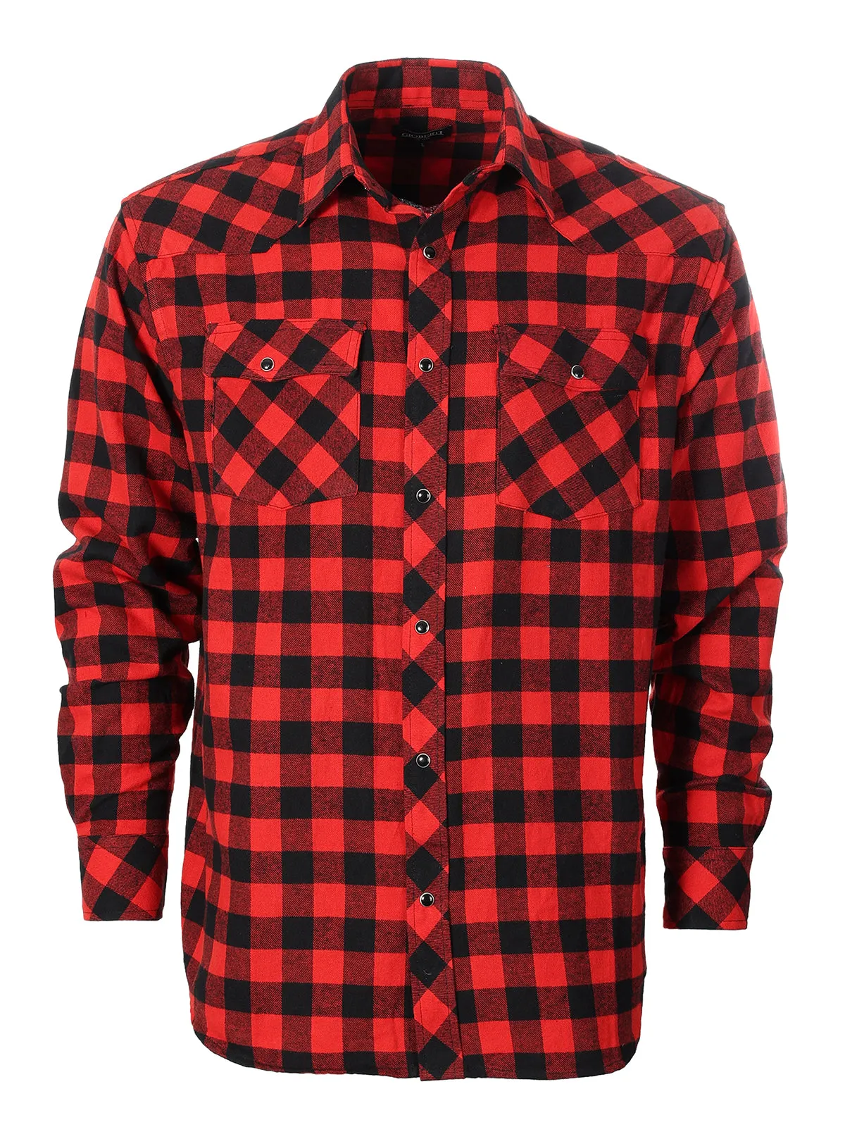 Men's Flannel Plaid Shirt w/ Snaps