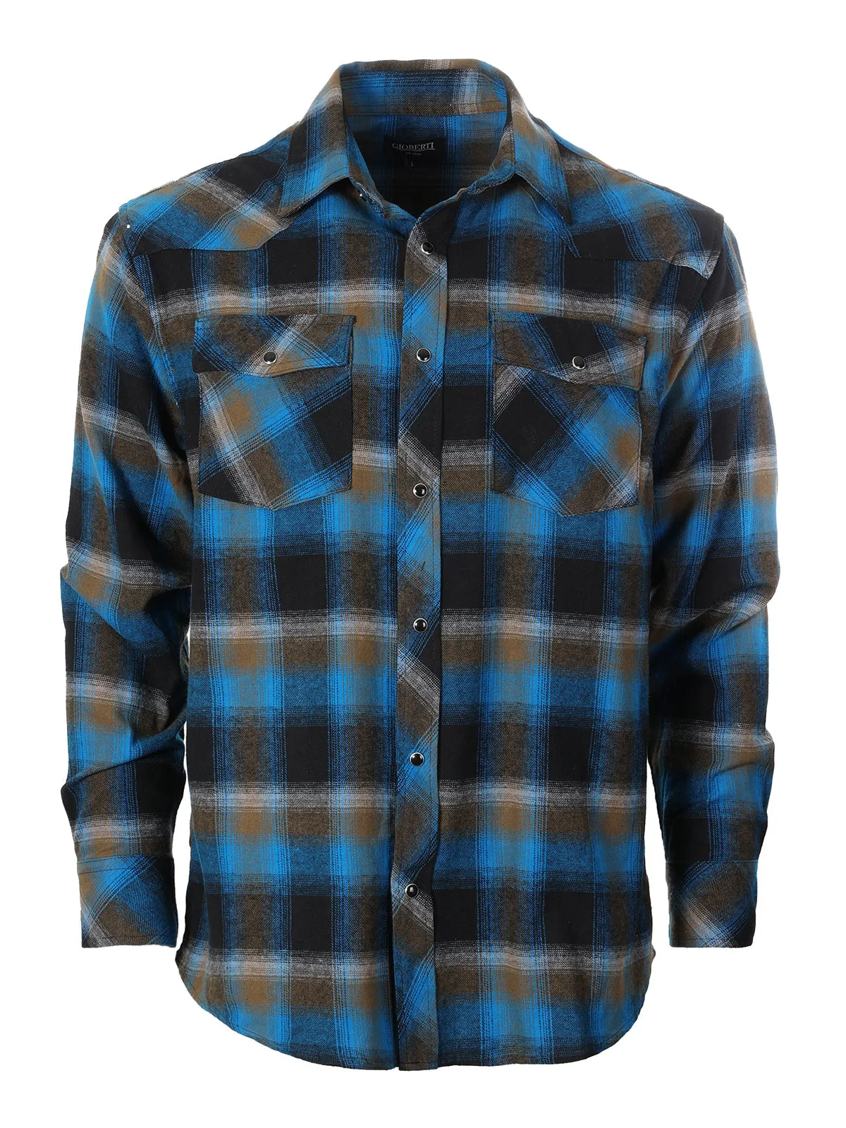 Men's Flannel Plaid Shirt w/ Snaps