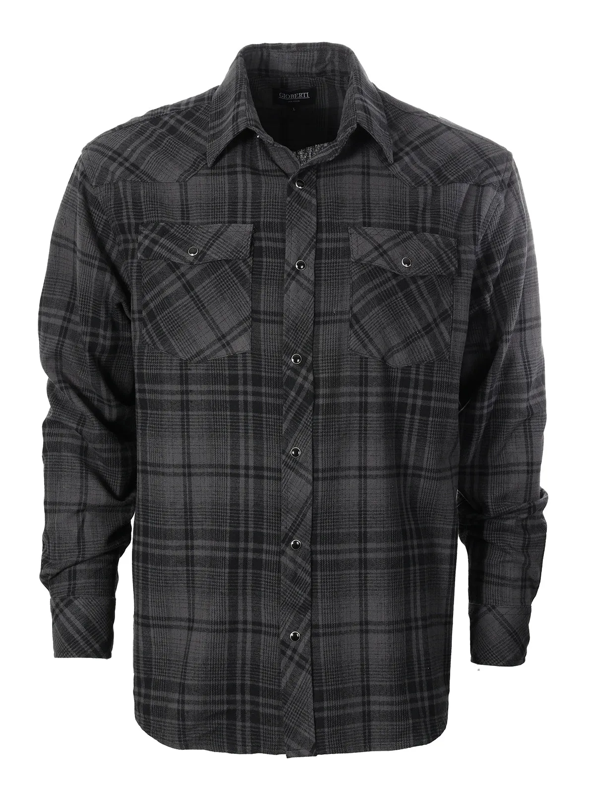 Men's Flannel Plaid Shirt w/ Snaps