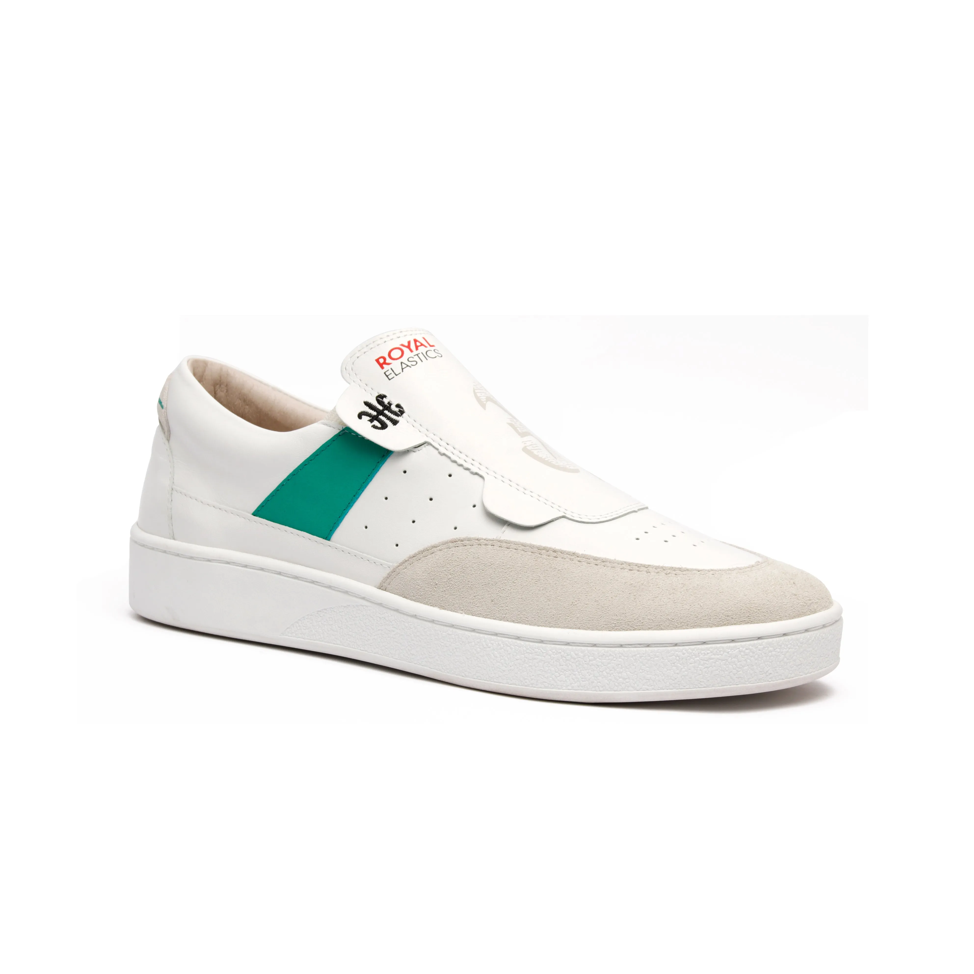 Men's Pastor White Green Leather Sneakers 01891-004