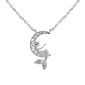 Mermaid On The Moon Necklace