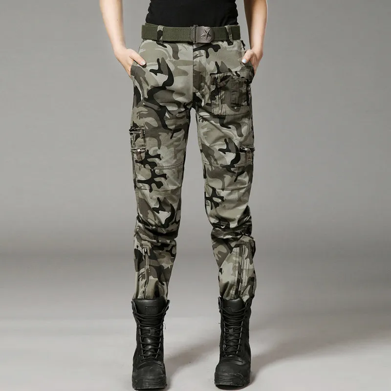 Military StyleMulti-Pocket Women's Cargo Pants