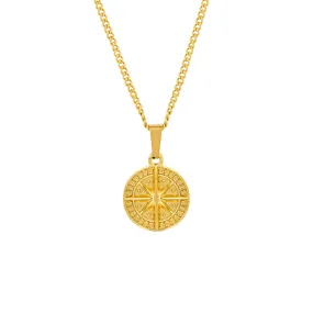 Mini Compass Pendant - Gold