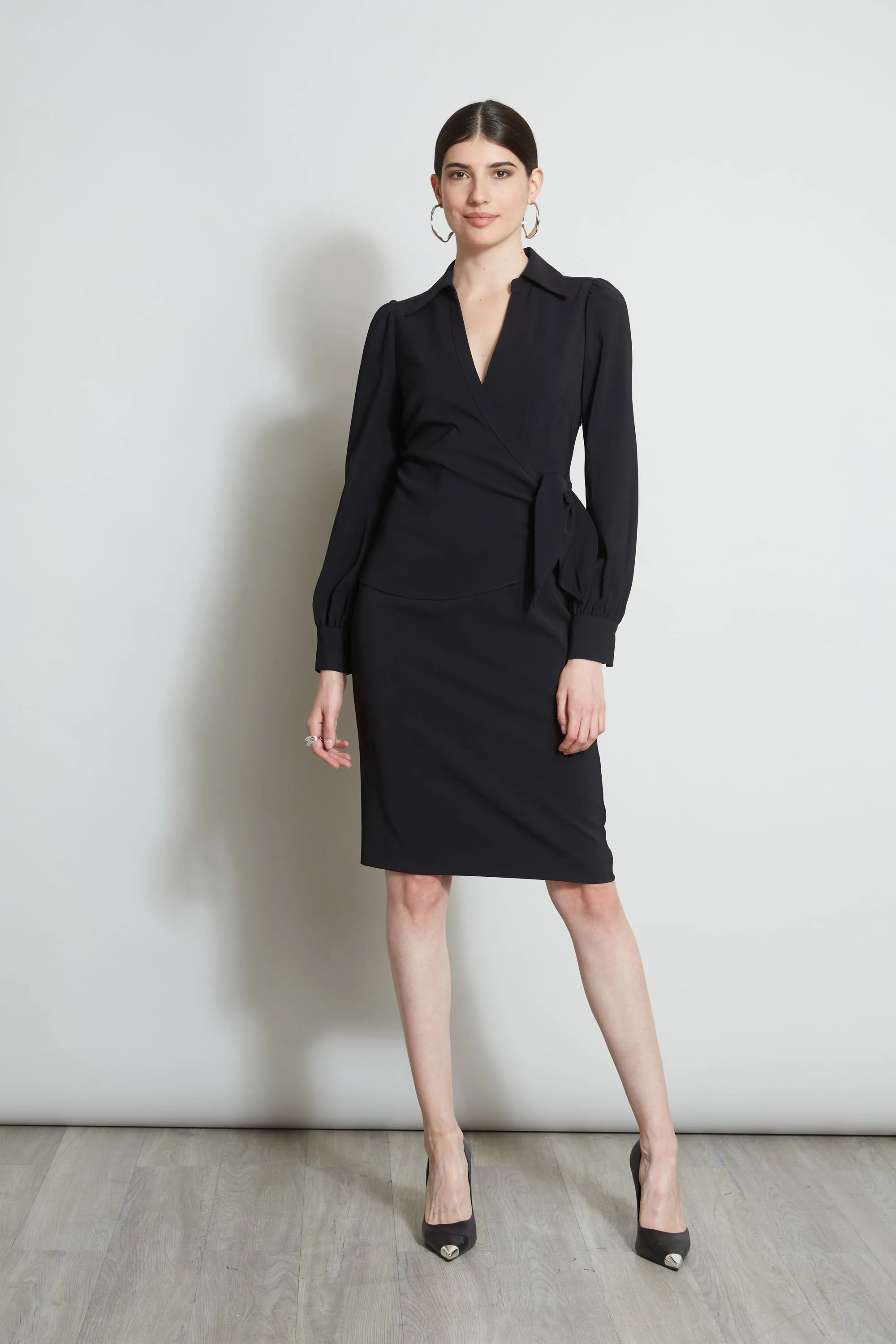 Mock Wrap Tie Dress