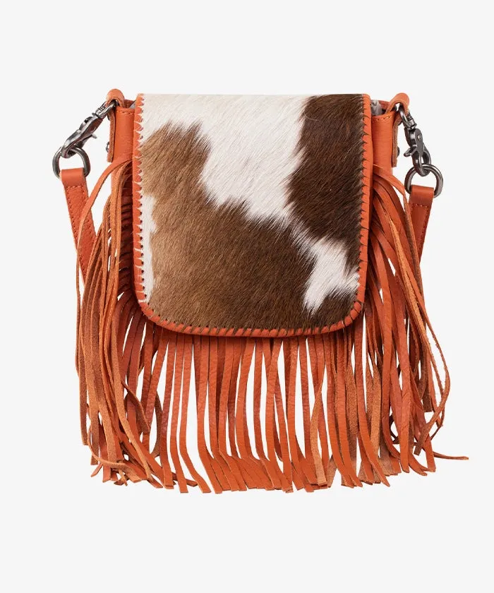 Montana West Genuine Leather Hair-On Fringe Crossbody Bag