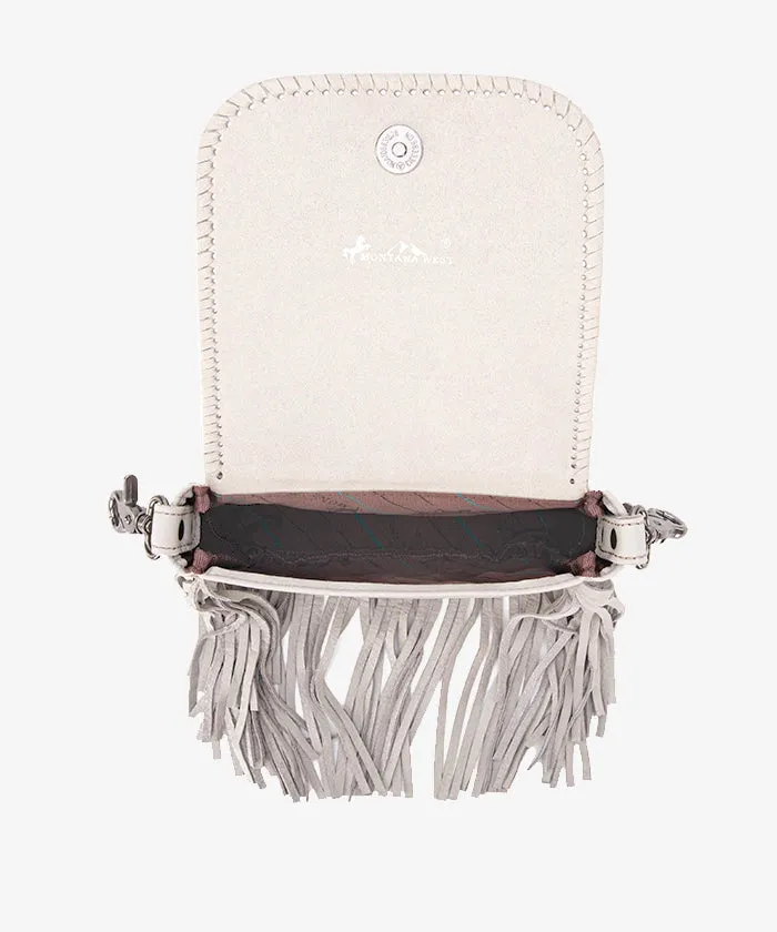 Montana West Genuine Leather Hair-On Fringe Crossbody Bag