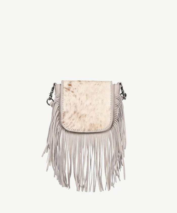 Montana West Genuine Leather Hair-On Fringe Crossbody Bag