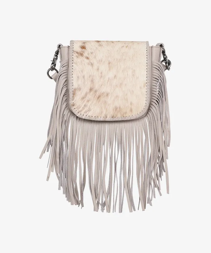 Montana West Genuine Leather Hair-On Fringe Crossbody Bag