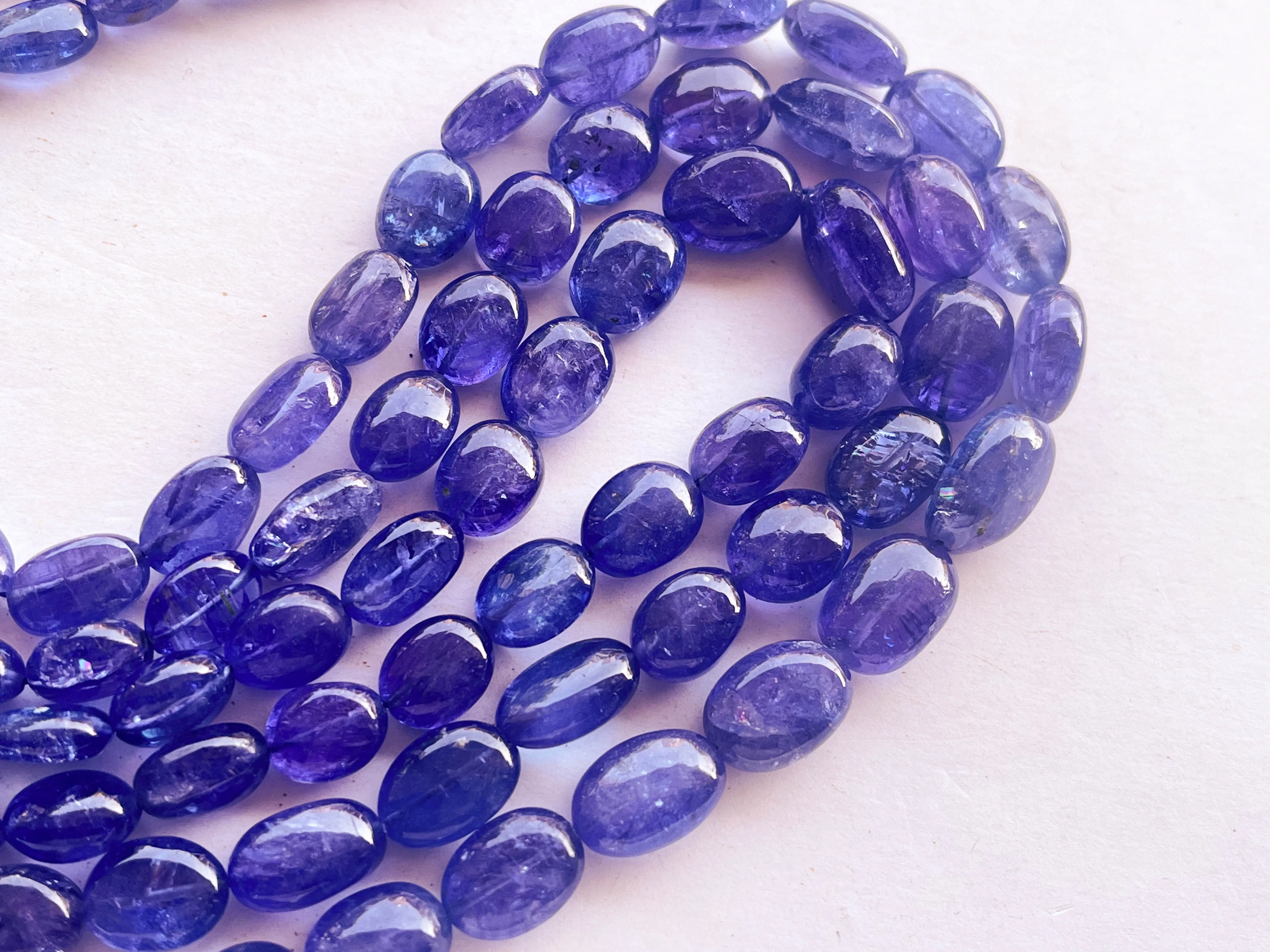 Natural AAA  Tanzanite Smooth Tumble or Nuggets Shape Beads | 20 inch