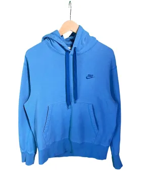 Nike Blue Futura Logo Swoosh Pullover Hoodie Size Medium