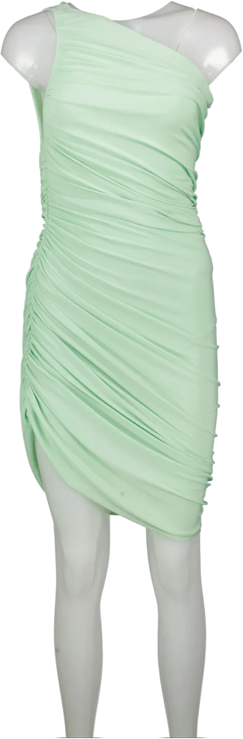 Norma Kamali Green Diana One Shoulder Dress UK XS