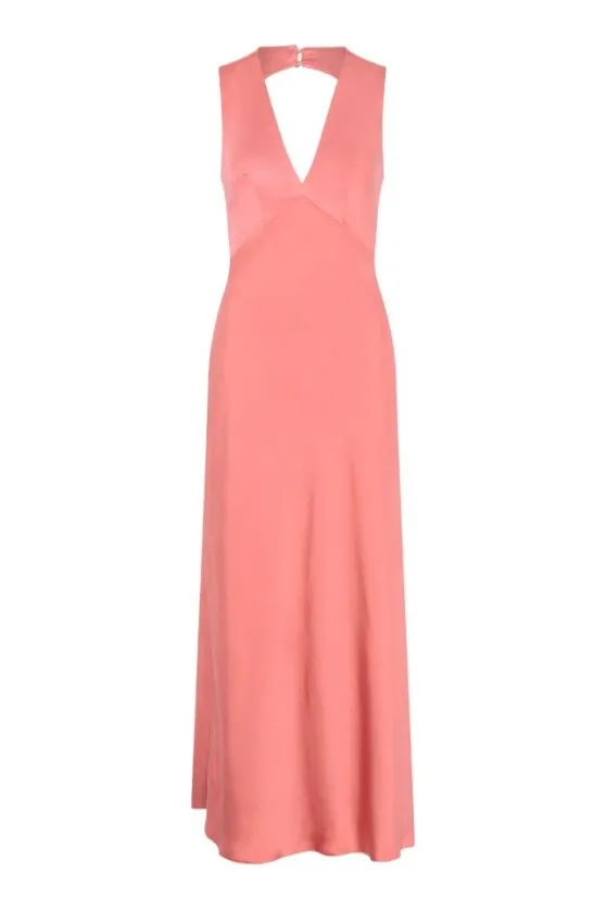 Nova Tie Back Dress in Coral