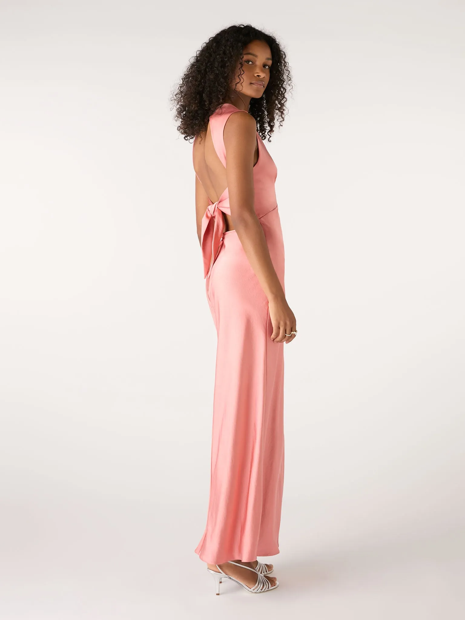 Nova Tie Back Dress in Coral