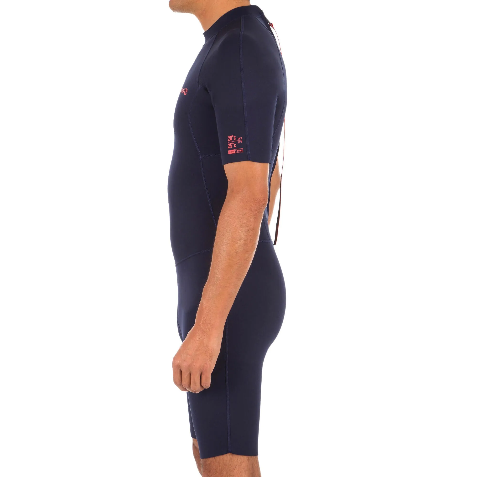 Olaian 100 men's 1.5mm neoprene Shorty Surfing wetsuit - navy blue