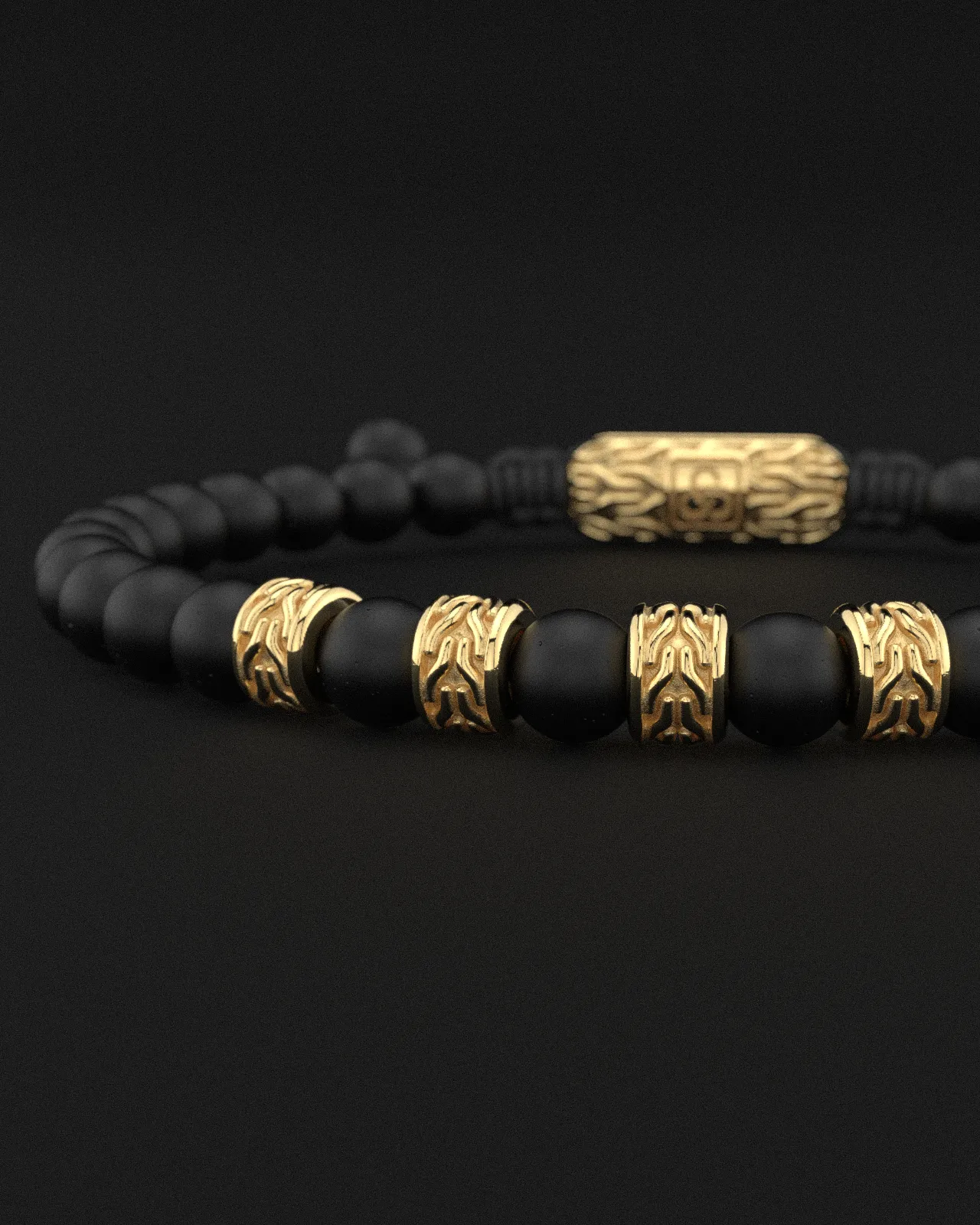 Onyx Matte Bracelet 6mm | Snake