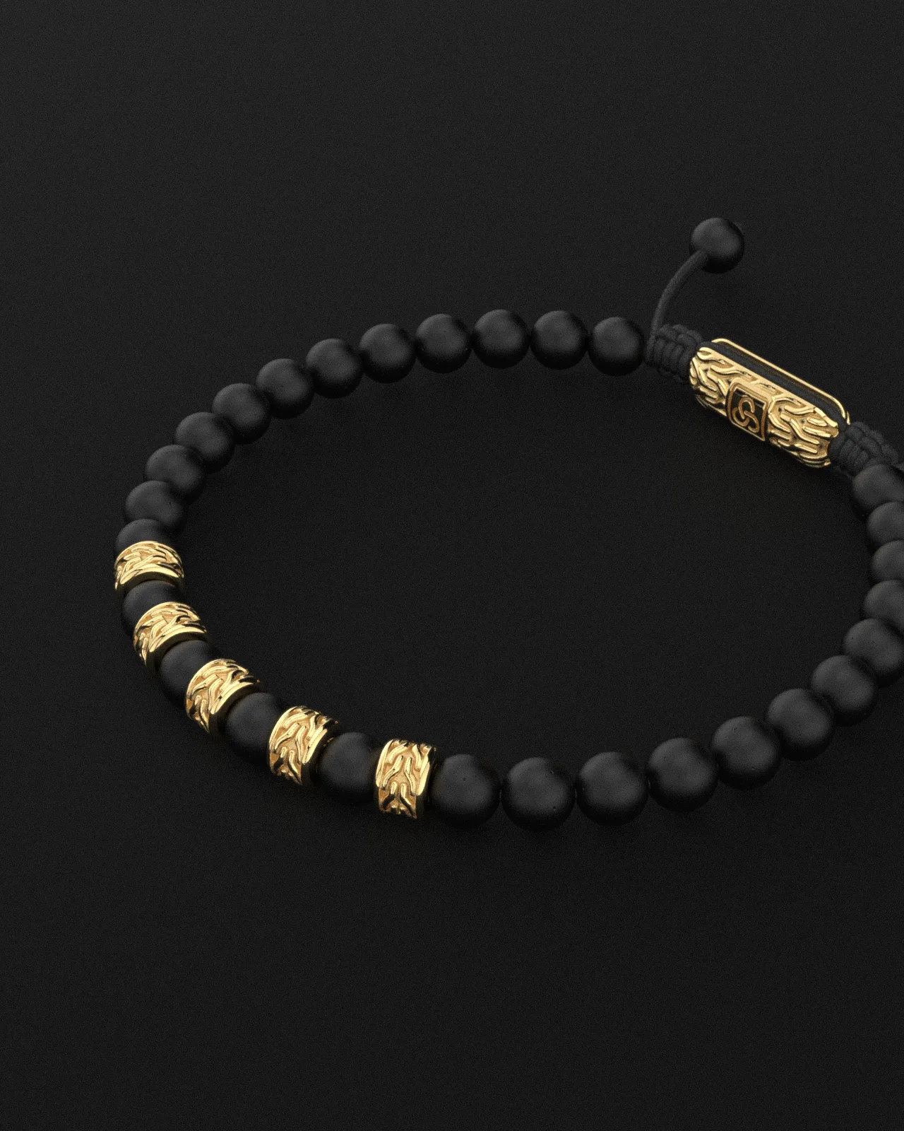 Onyx Matte Bracelet 6mm | Snake