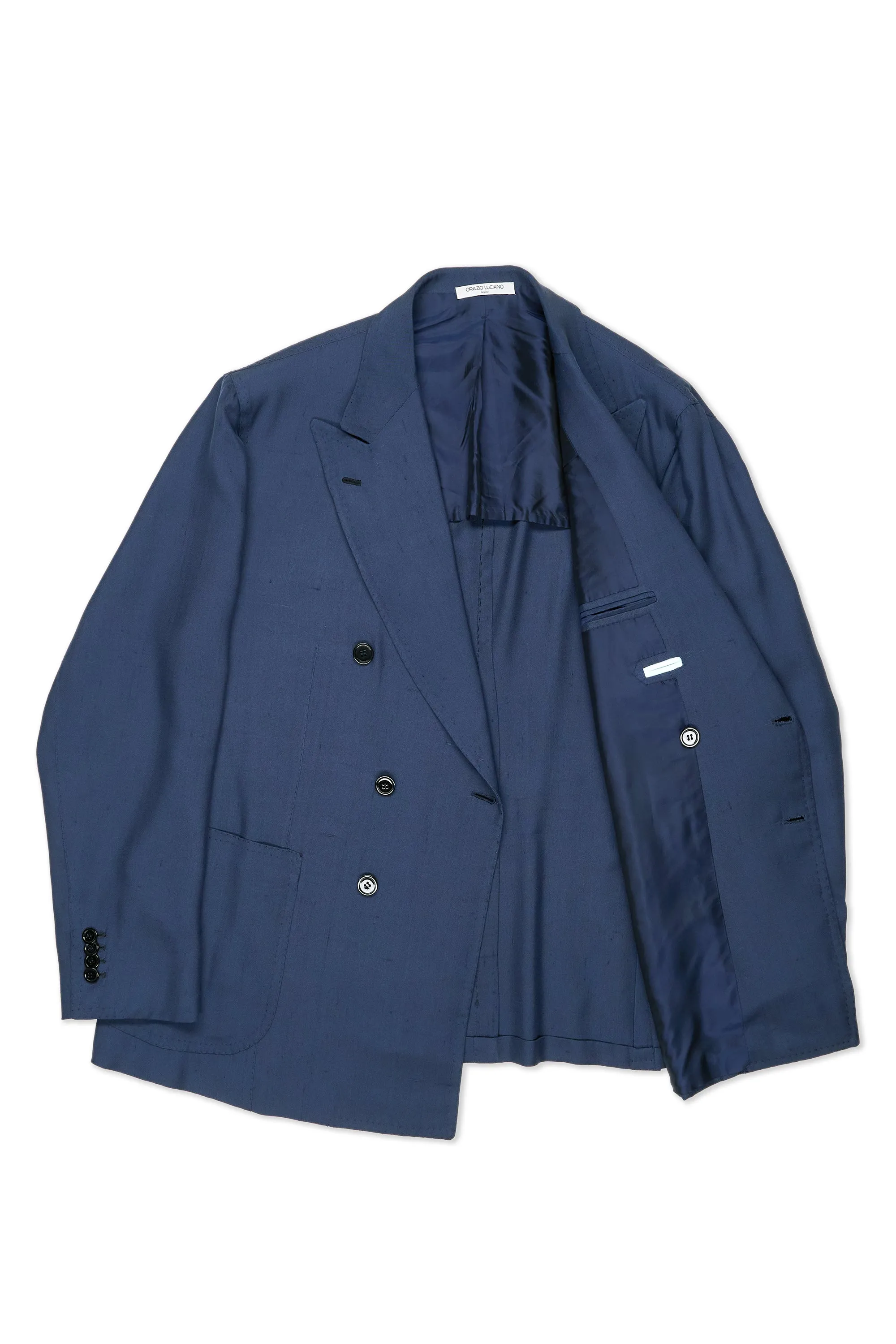 Orazio Luciano Blue Silk DB Sport Coat