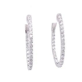 Oval CZ Hoop Earrings