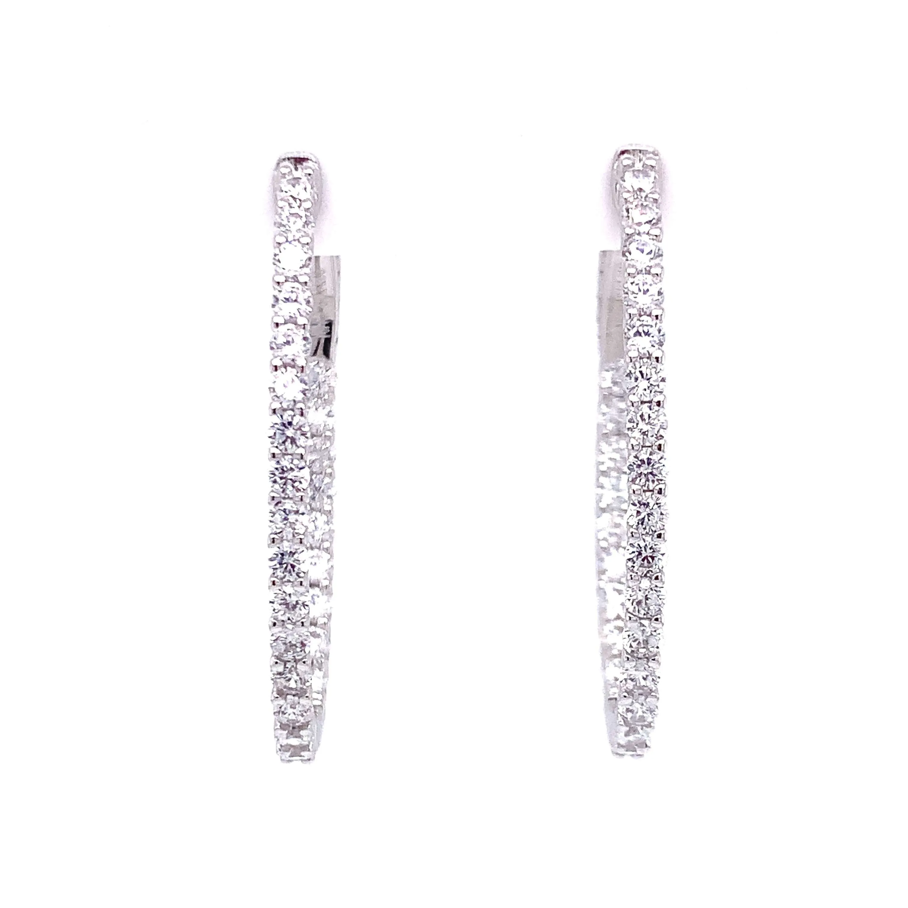 Oval CZ Hoop Earrings