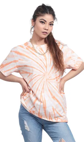 Oversized Orange Tie & Dye T-shirt