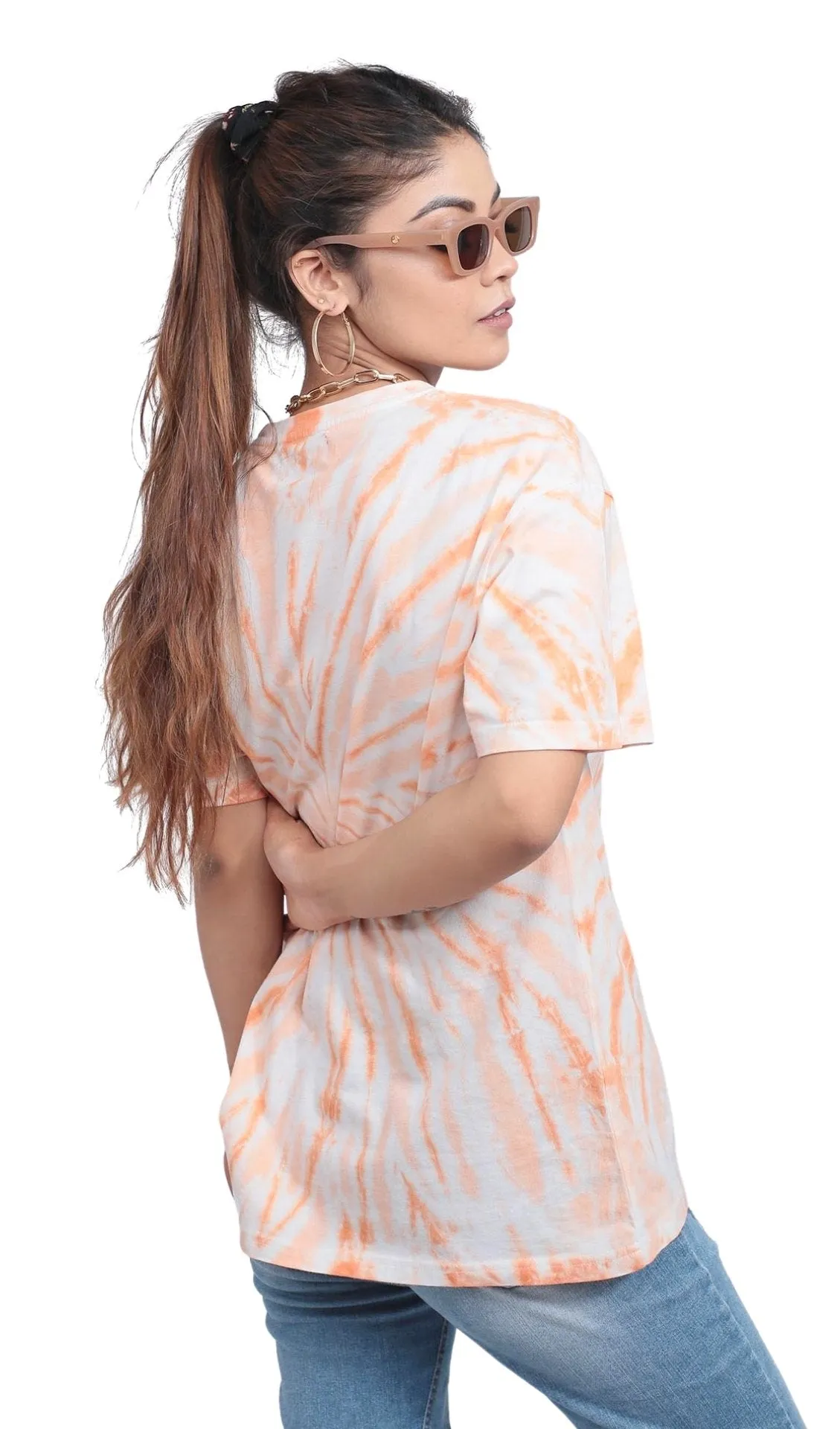 Oversized Orange Tie & Dye T-shirt