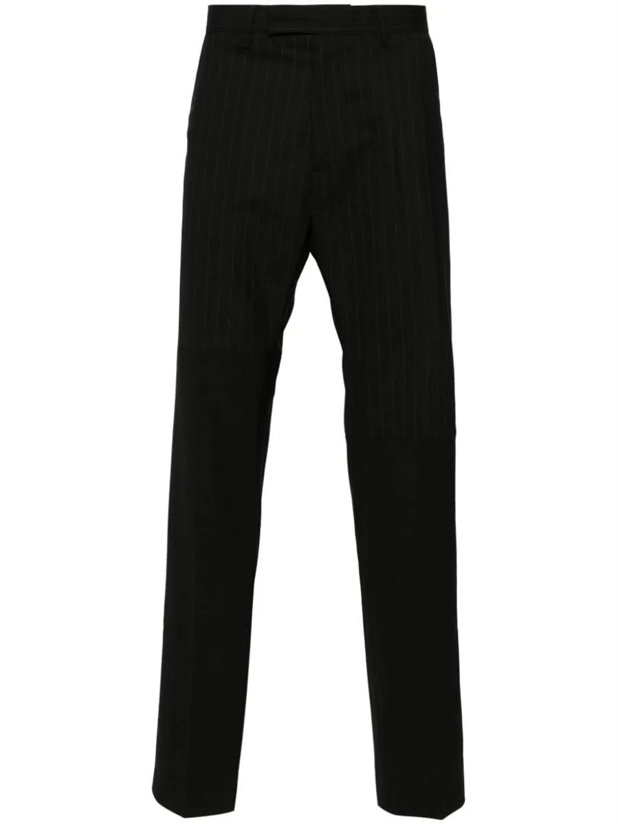 PANELLED PINSTRIPE TAILORED TROUSERS