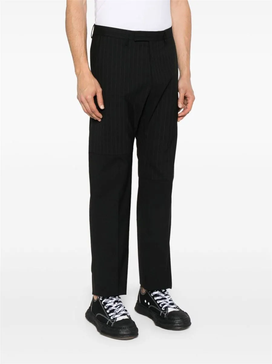 PANELLED PINSTRIPE TAILORED TROUSERS