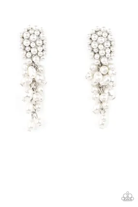 Paparazzi Fabulously Flattering - White Earrings