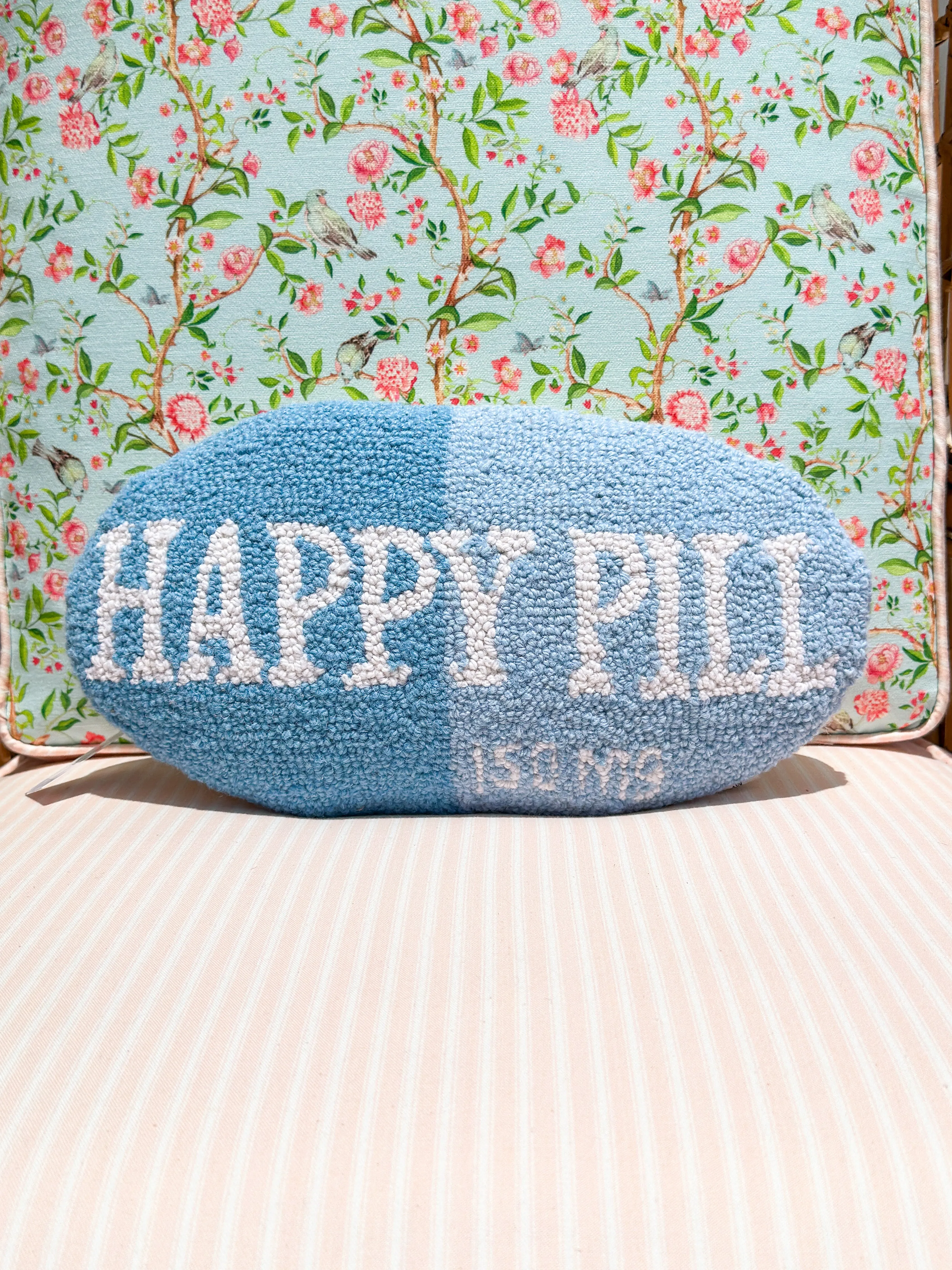 Peking Handicraft - Blue Happy Pill Hook Pillow