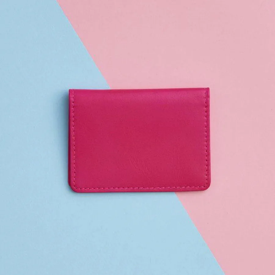 Personalised Leather Travel Card Holder for Women