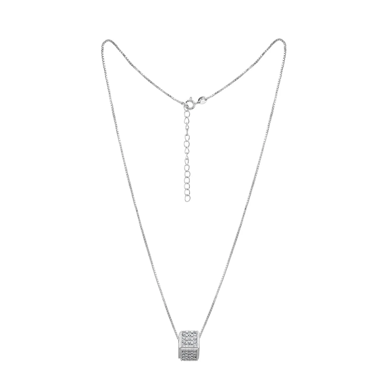 Pissara by Sukkhi Sparkling 925 Sterling Silver Cubic Zirconia Pendant With Chain For Women And Girls|with Authenticity Certificate, 925 Stamp & 6 Months Warranty