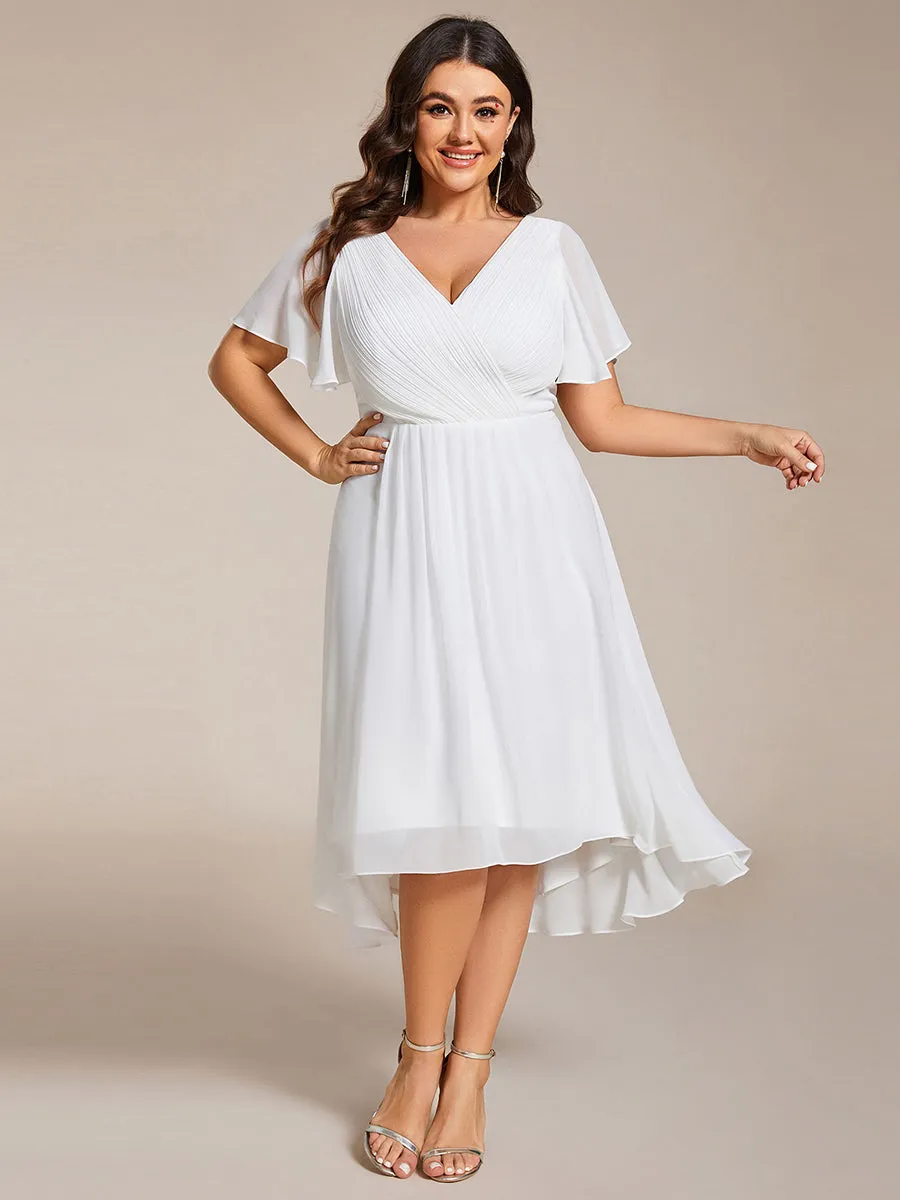 Plus Pleated Ruffles Chiffon Wholesale Wedding Guest Dresses