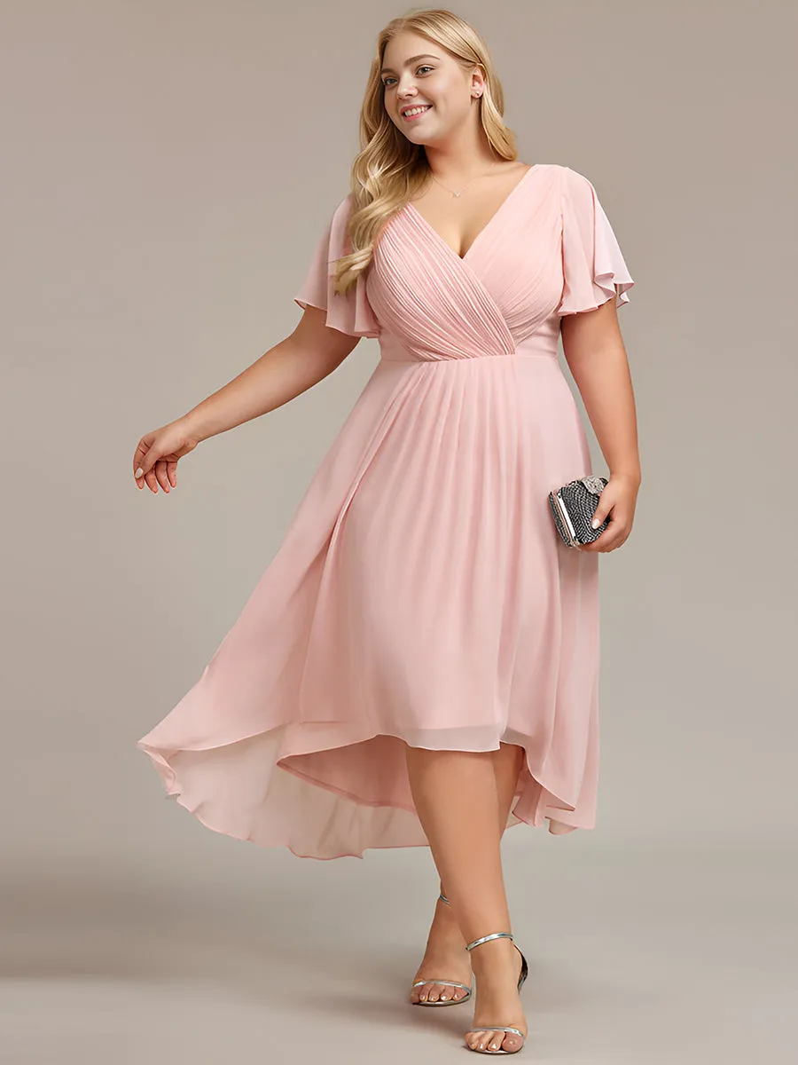 Plus Pleated Ruffles Chiffon Wholesale Wedding Guest Dresses