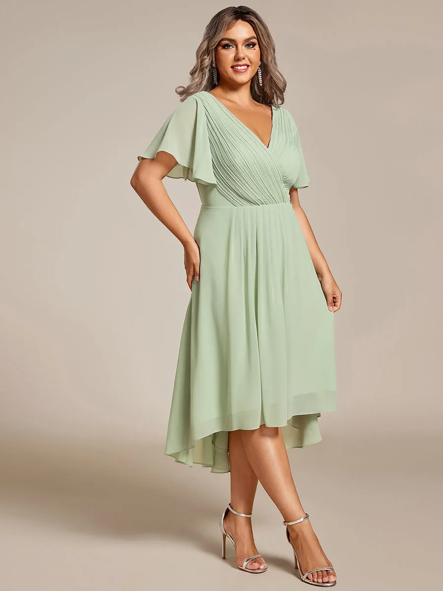 Plus Pleated Ruffles Chiffon Wholesale Wedding Guest Dresses