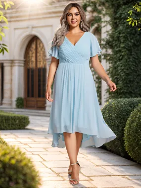 Plus Pleated Ruffles Chiffon Wholesale Wedding Guest Dresses