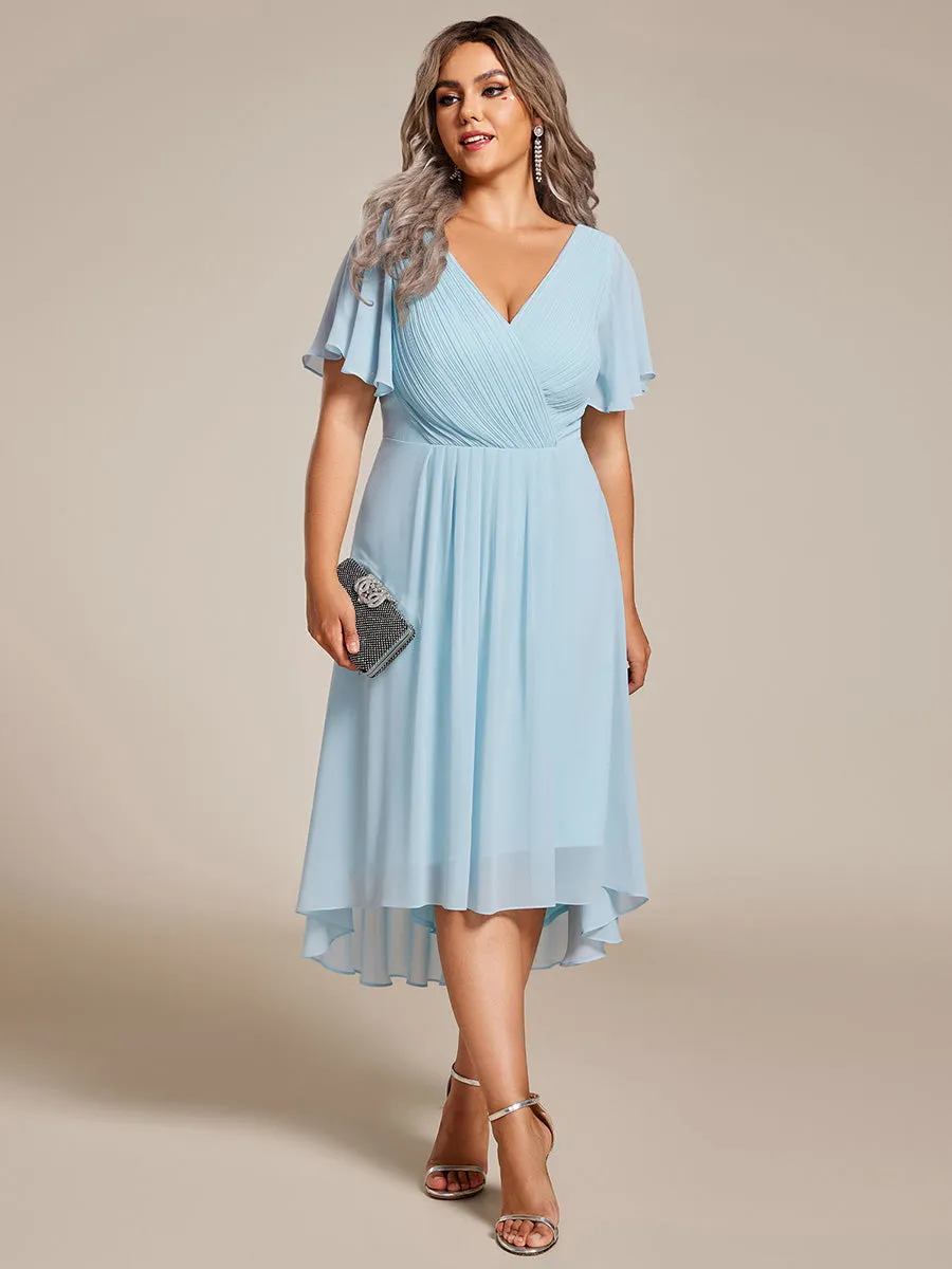 Plus Pleated Ruffles Chiffon Wholesale Wedding Guest Dresses