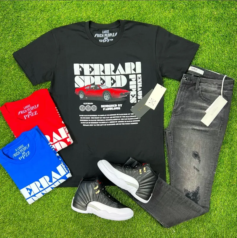 PPZZ x Rich People Ferrari Speed Tee (Black) /D12