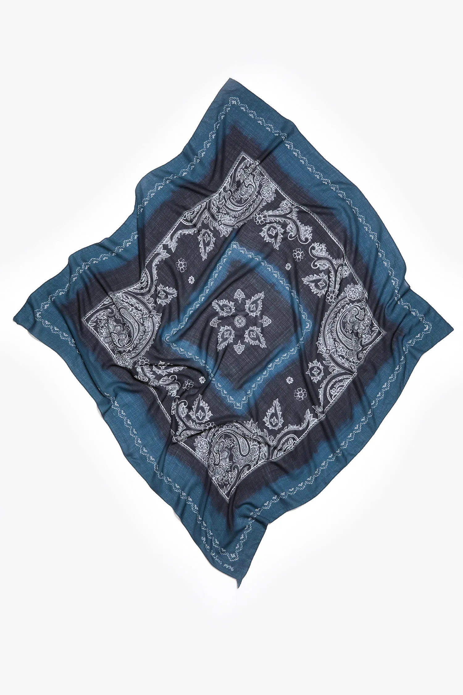 Printed Scarf Denim Blue/Black