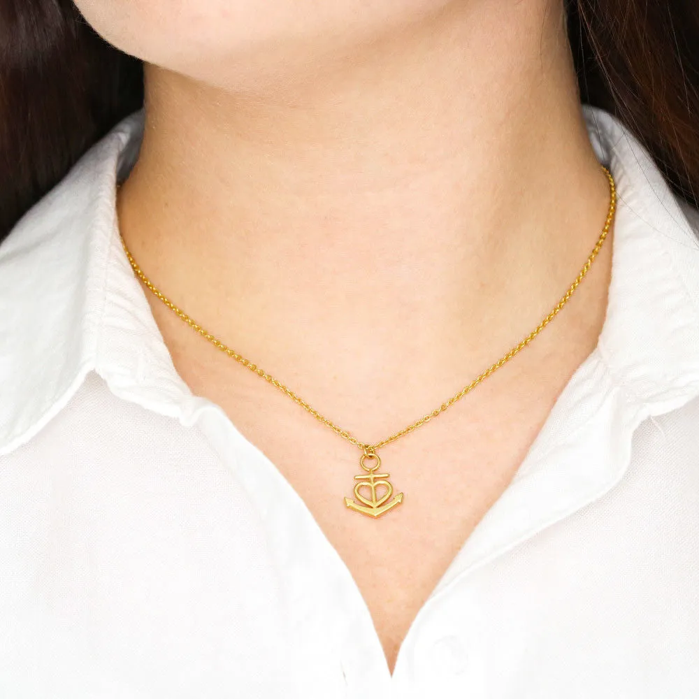 "You Are Braver" Elegant Anchor Heart Necklace- Best Gifts For Mom To Daughter