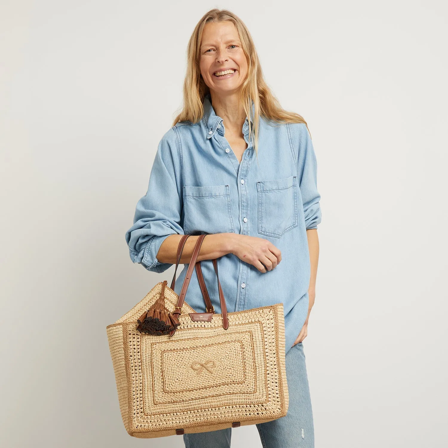 Raffia Bow Tote