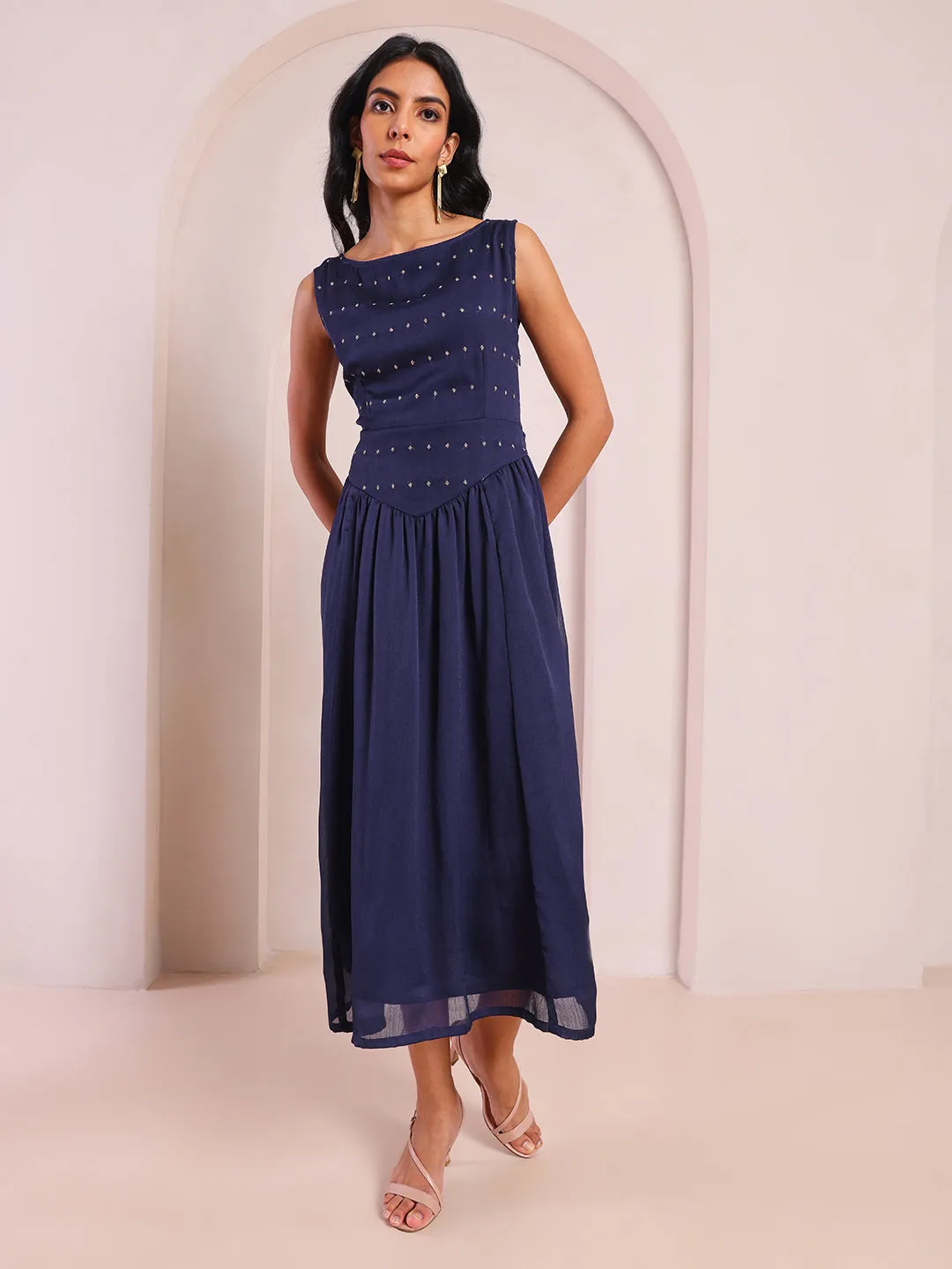 Regal Odessey Navy Flare Dress