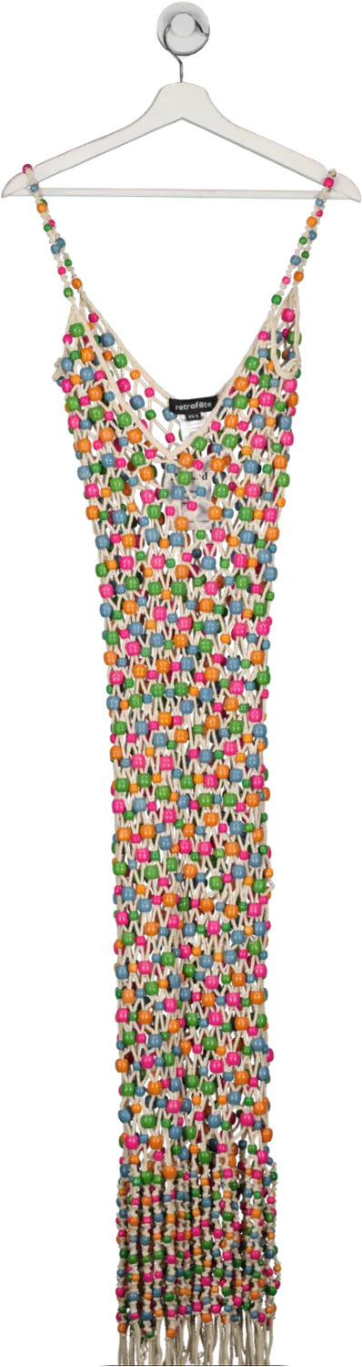 Retrofete Multicoloured Wooden Bead Dress UK XS/S