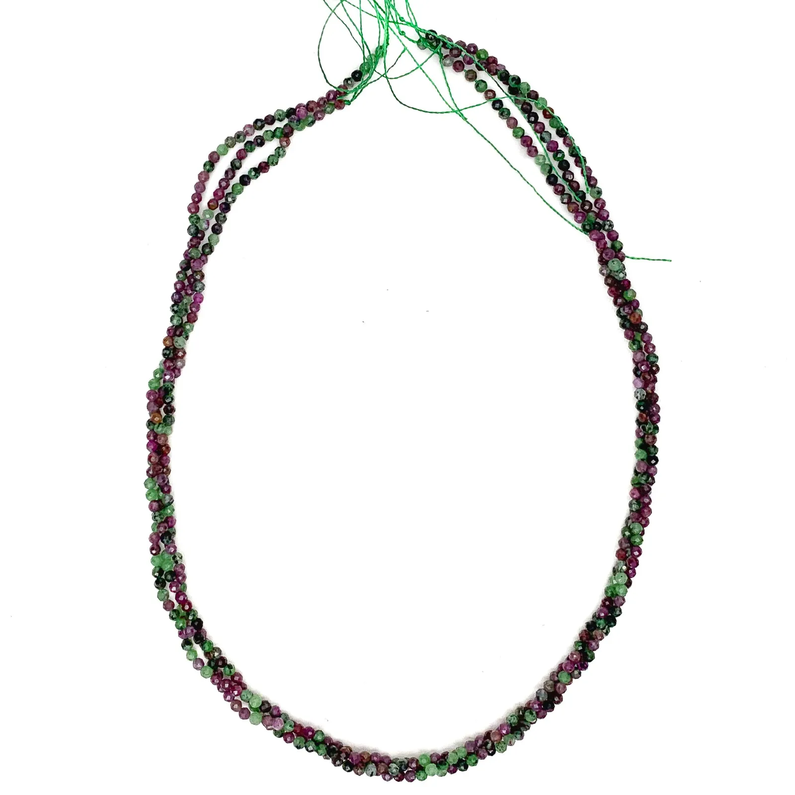 Ruby Zoisite 2.5mm Variegated Faceted Rounds Bead Strand