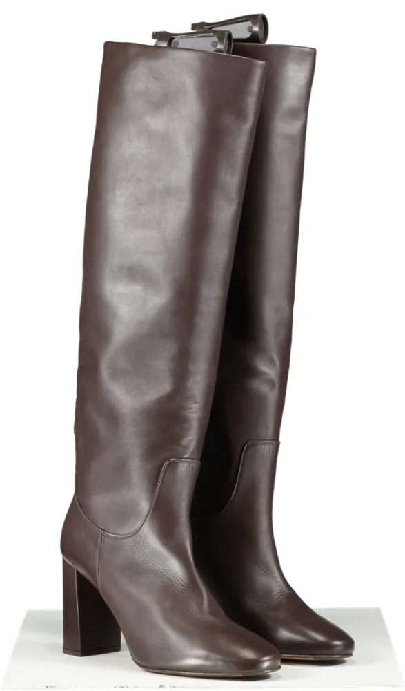 Russell & Bromley Brown Block Heel Knee High Boot UK 7 EU 40 👠