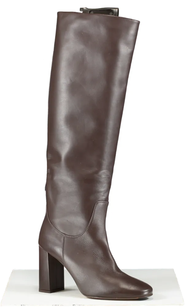 Russell & Bromley Brown Block Heel Knee High Boot UK 7 EU 40 👠