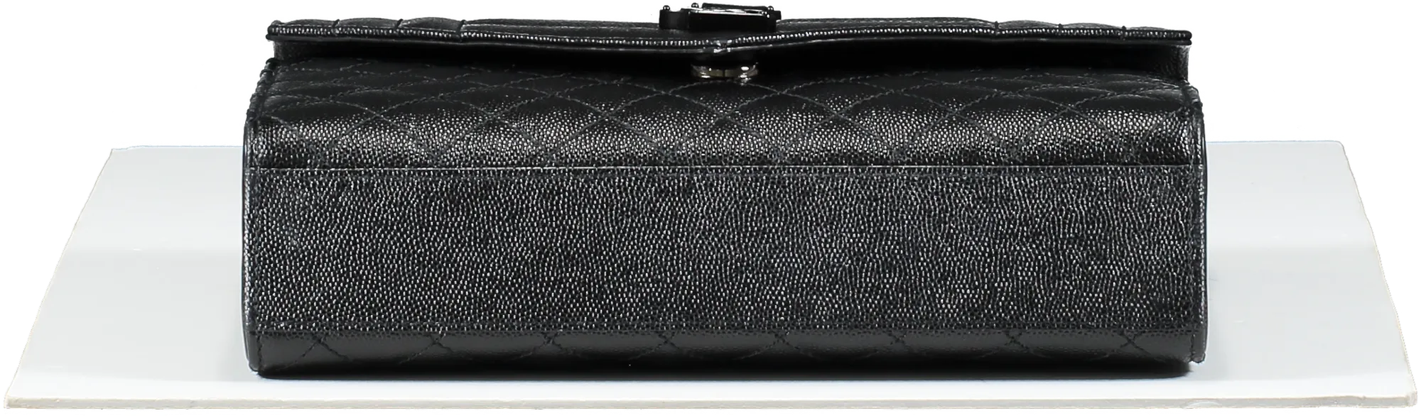 Saint Laurent Black Envelope Small Quilted Textured-leather Shoulder Bag