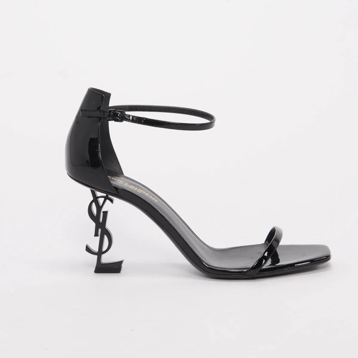 Saint Laurent Black Patent Opyum Sandals 40