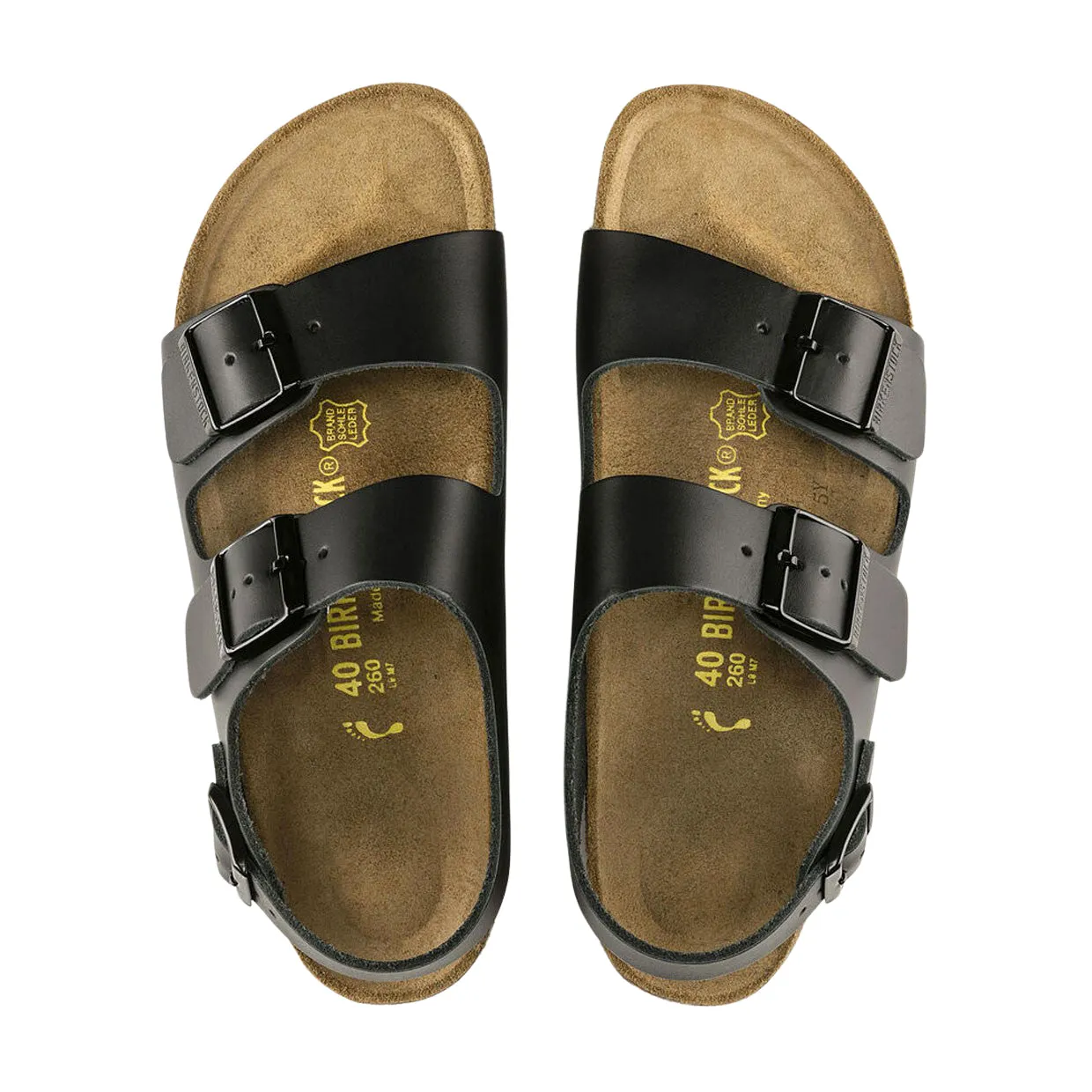 Sandali Uomo Birkenstock Milano Pelle Naturale Nero